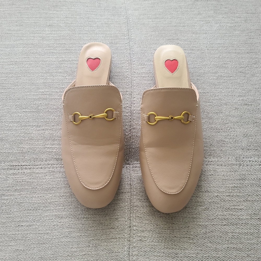 Designer Style Princetown Horsebit Leather Loafer Mules Camel, Sz 8.5